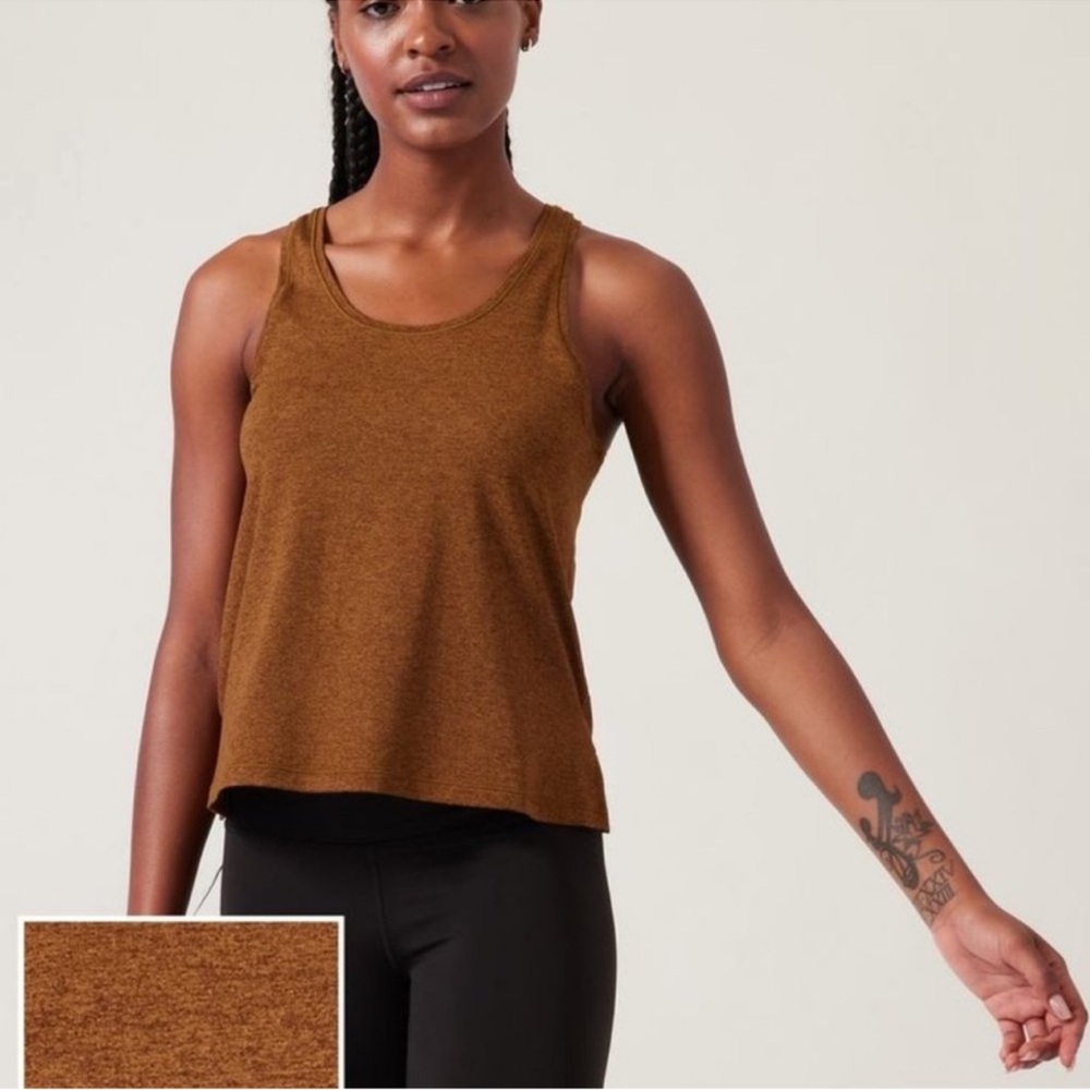 NWT Athleta Uptempo Elevate II Tank Heather Mahogany brown Workout Top 3X gym